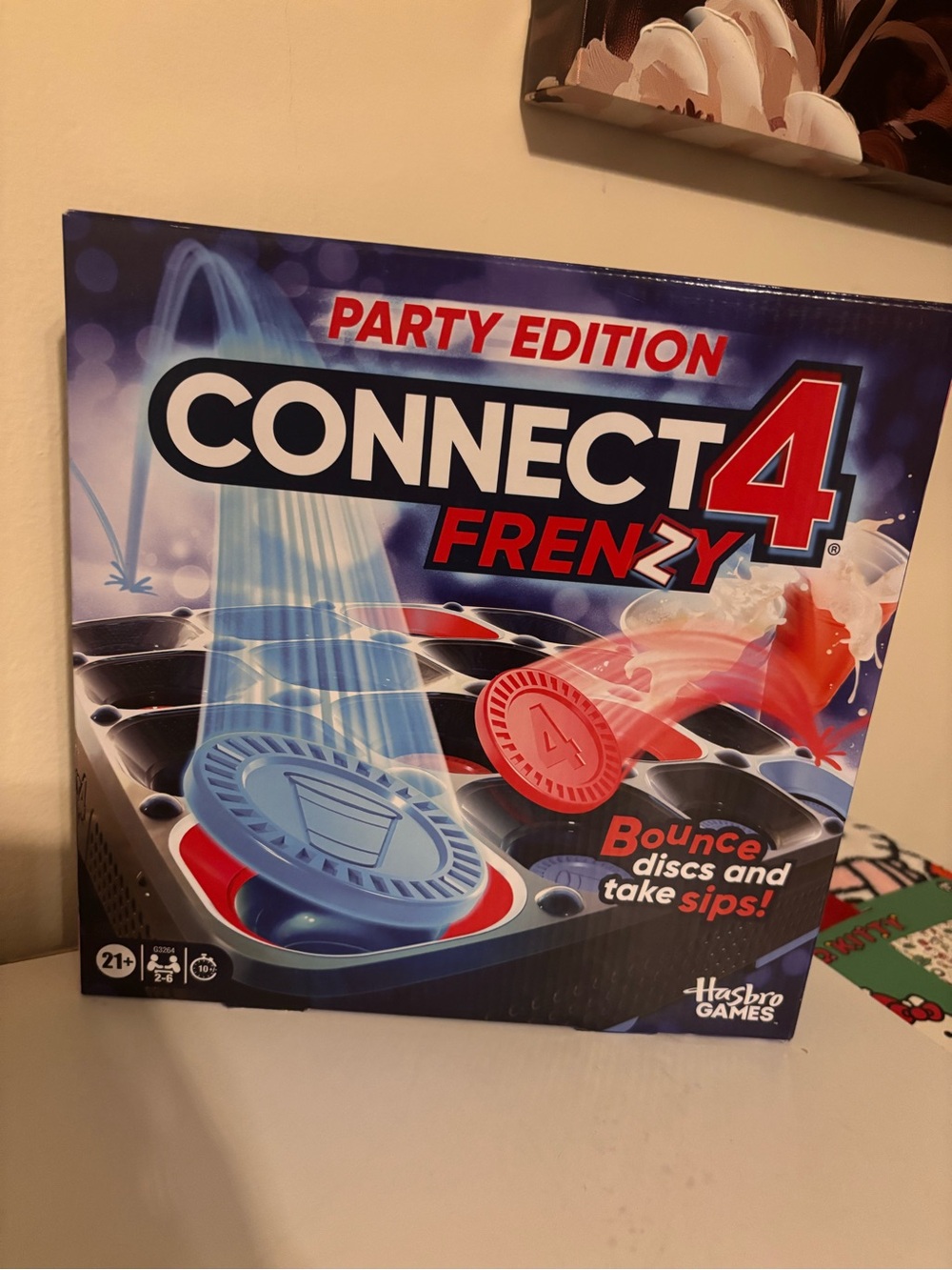 Hasbro Connect 4 Frenzy Party Edition - Blue and Red Discs
